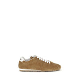 Miu Miu Brown Calf Leather Bos Taurus Athletic Sneakers