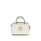 Versace White Calf Leather Bos Taurus Handbag