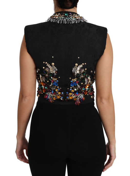 Dolce & Gabbana svart krystall Sicilia vest