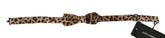 Dolce & Gabbana Brun Leopard Siden Justerbar Halsringning Papillon Herrfluga