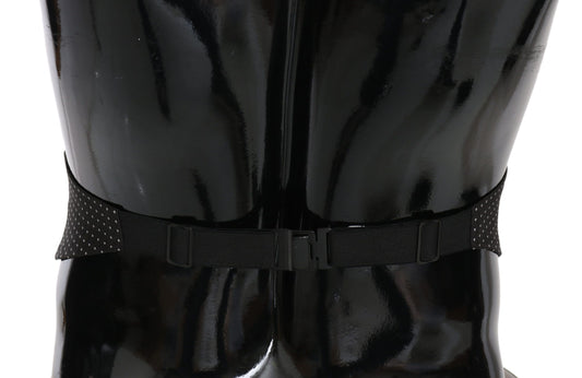 Dolce & Gabbana Svart Prickigt Midjebälte Siden Gördel