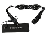 Dolce & Gabbana Svart Prickig Herrslips Papillon 100% Sidenfluga