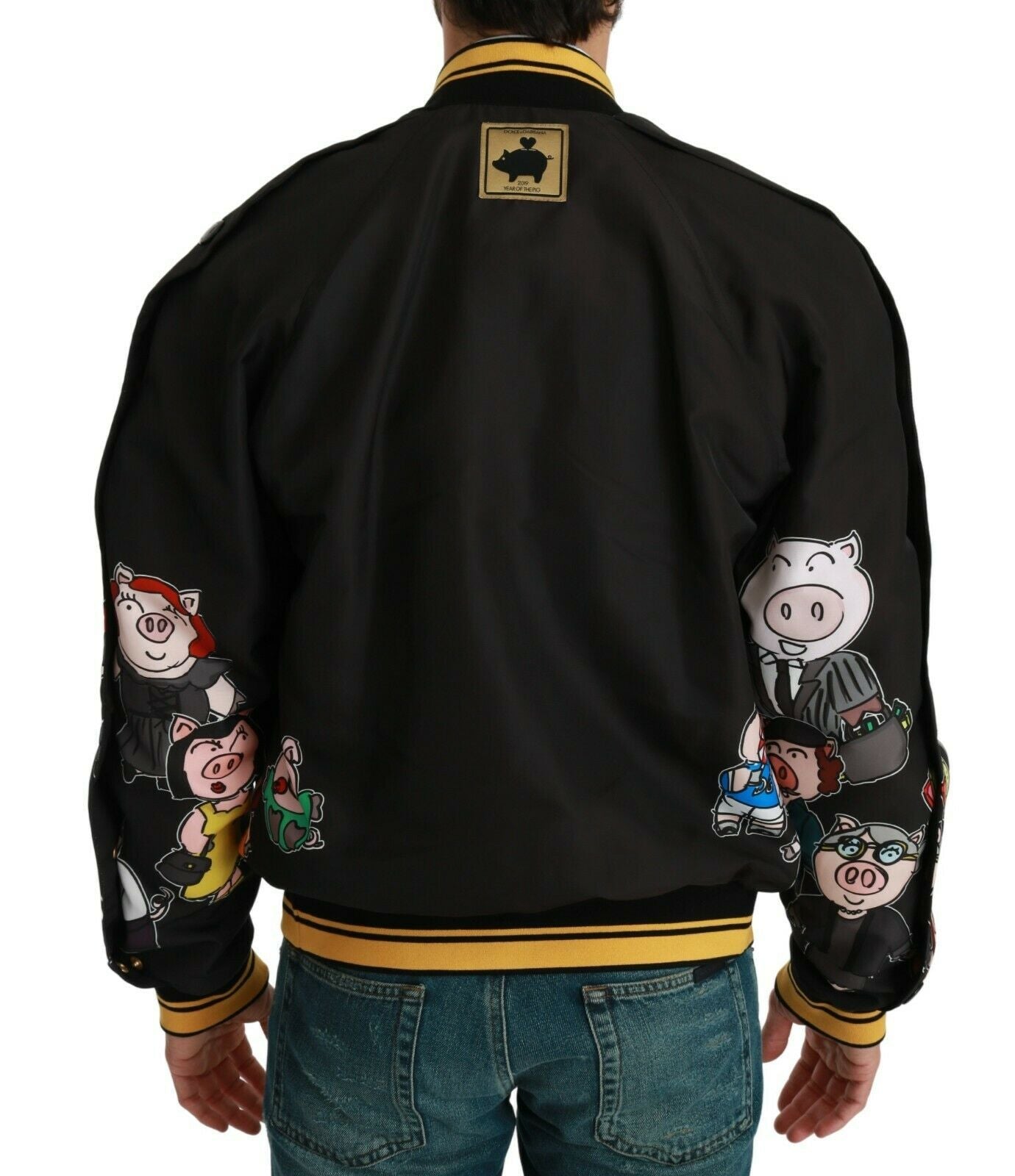 Dolce & Gabbana svart YEAR OF THE PIG bomberjakke