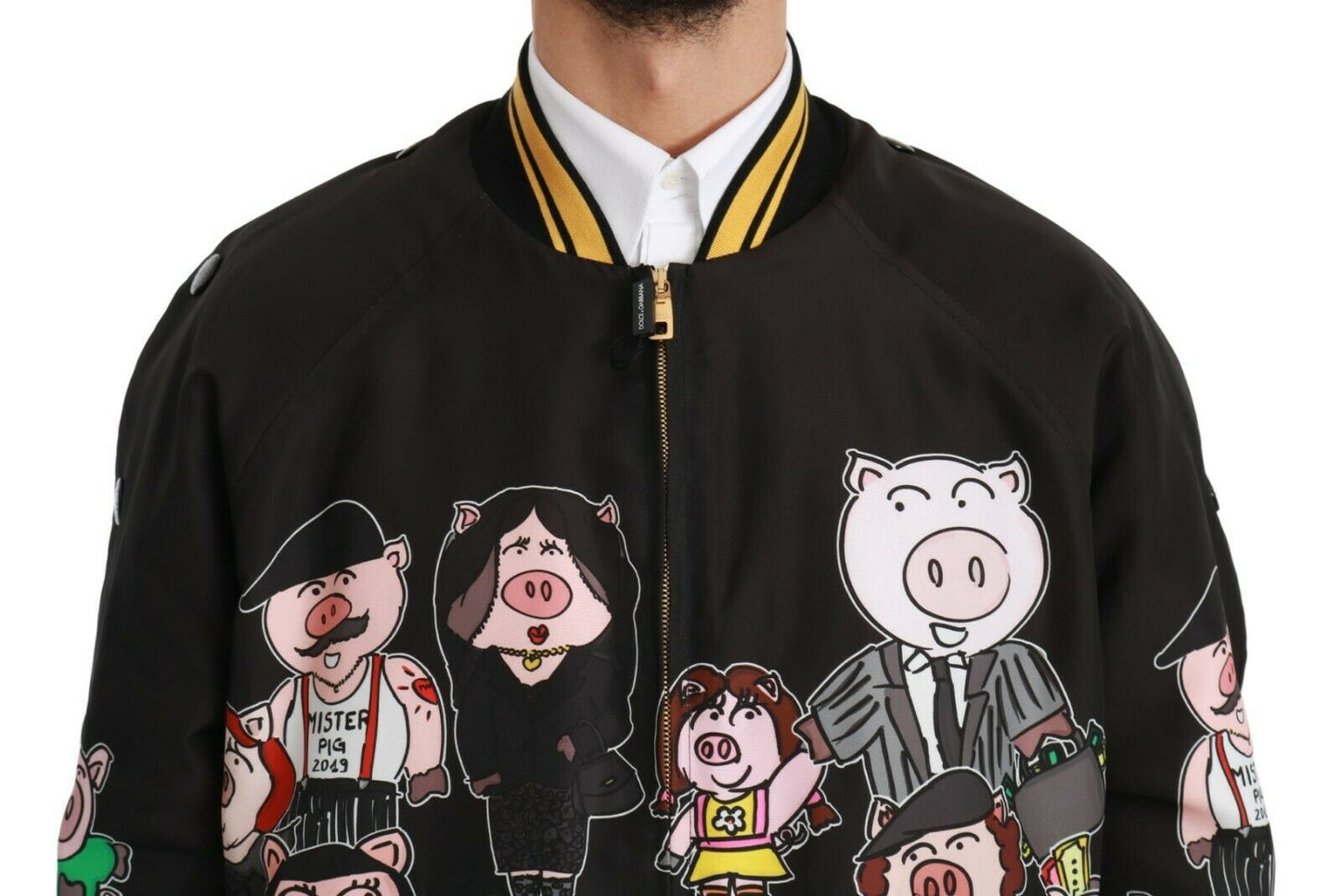 Dolce & Gabbana svart YEAR OF THE PIG bomberjakke