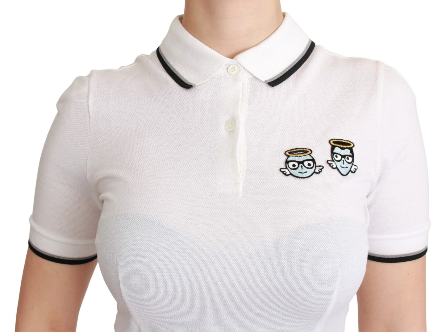 Dolce & Gabbana hvit bomullspolo #dgfamily T-skjorte