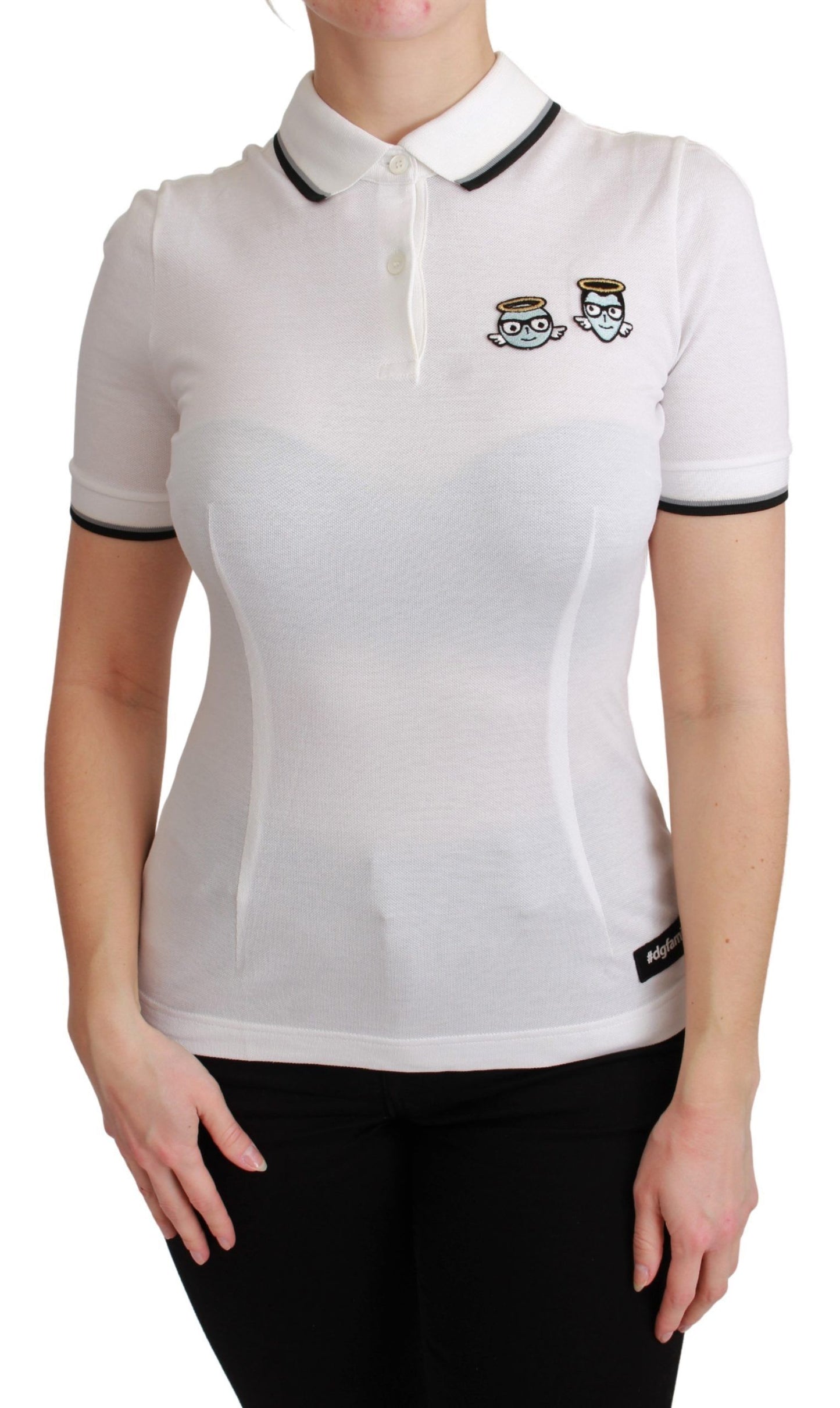 Dolce & Gabbana hvit bomullspolo #dgfamily T-skjorte