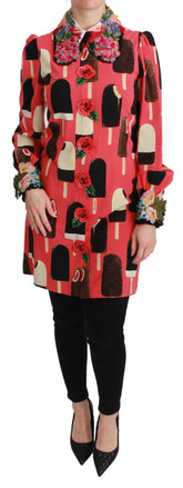 Dolce & Gabbana Rosa Glassrosor Paljettklänning