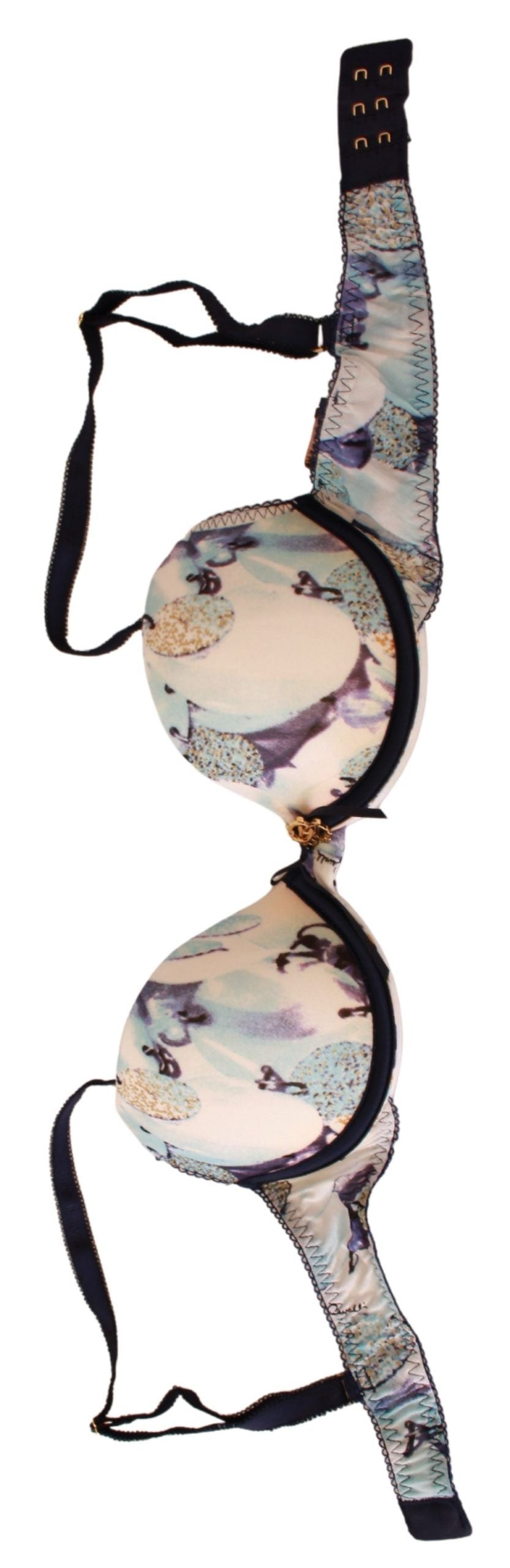 Roberto Cavalli Blue Printed Nylon Reggiseno Bra Underwear