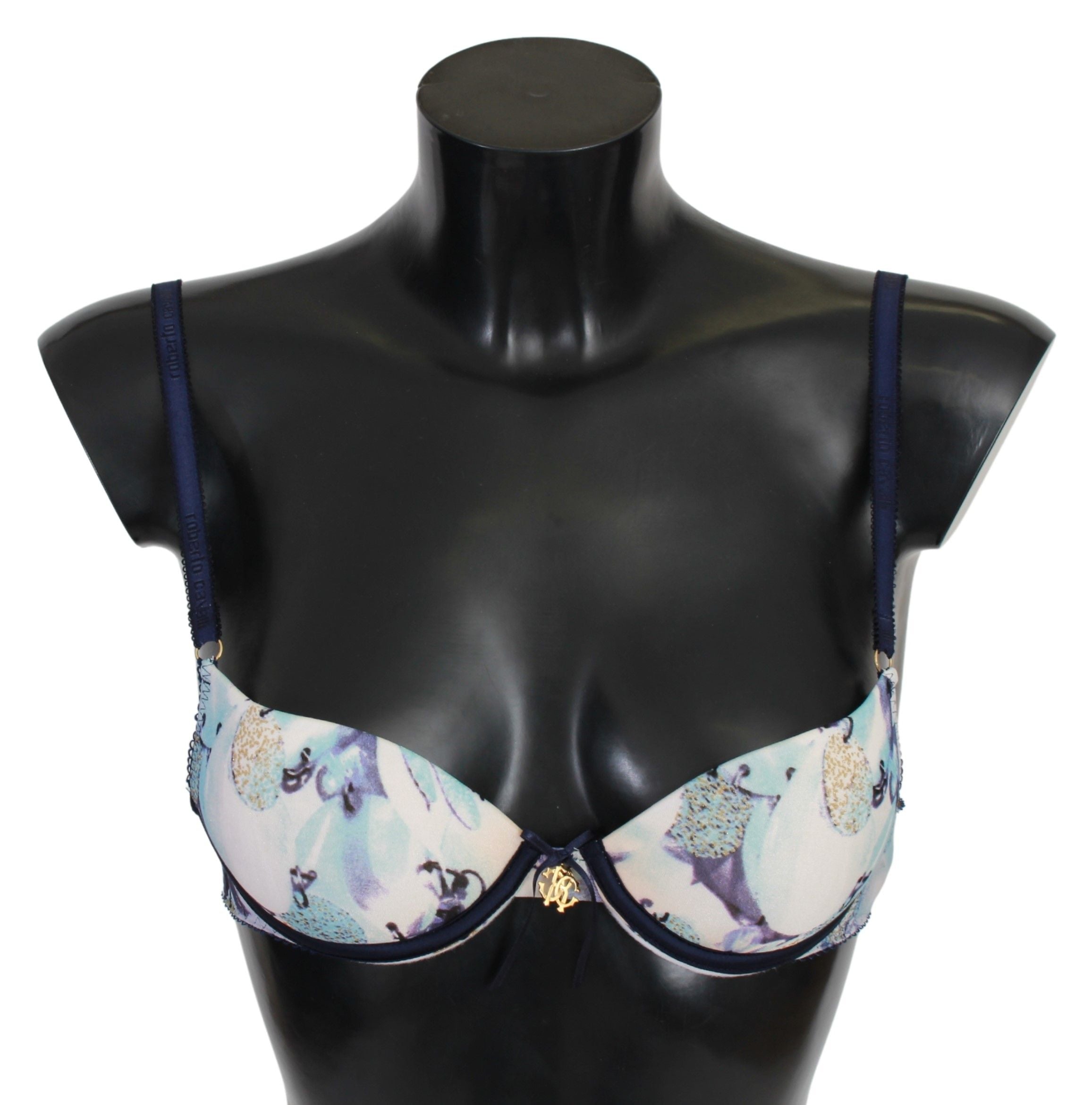 Blå tryckt nylon Reggiseno BH-underkläder