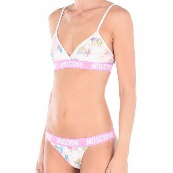 Moschino Vit My Little Pony BH-set med trosor, tvådelad bikini