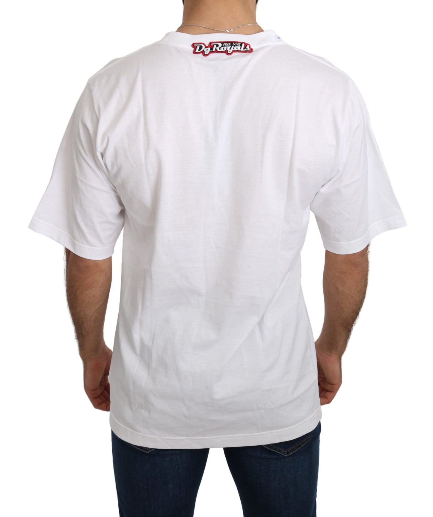 Dolce & Gabbana Vit Love Panda Mönstrad Topp T-shirt
