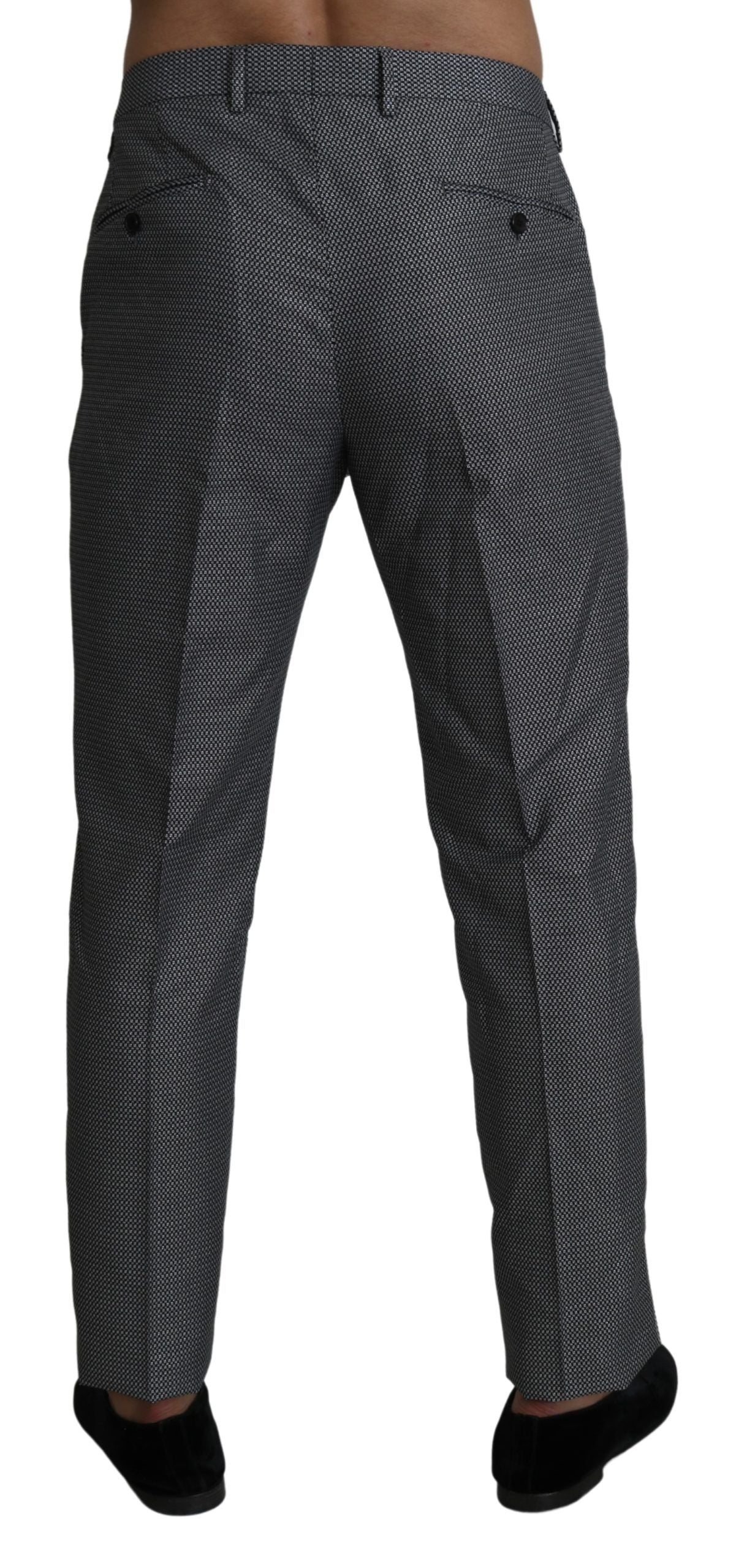 Dolce & Gabbana Grå Festbyxor Slim Fit Byxor