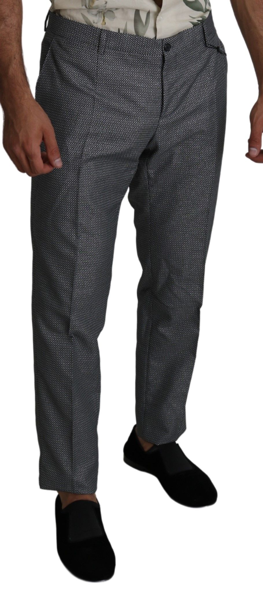 Dolce & Gabbana Grå Festbyxor Slim Fit Byxor