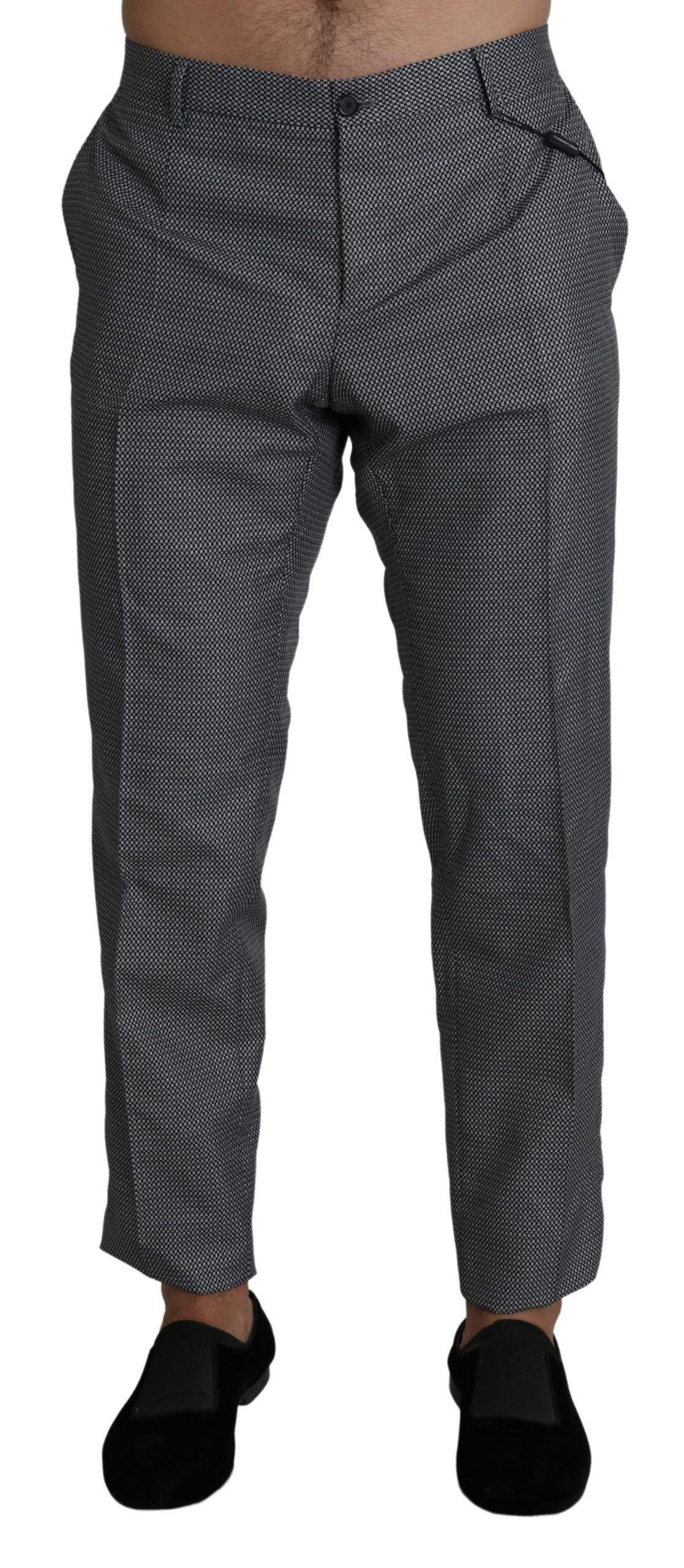 Dolce & Gabbana Grå Festbyxor Slim Fit Byxor