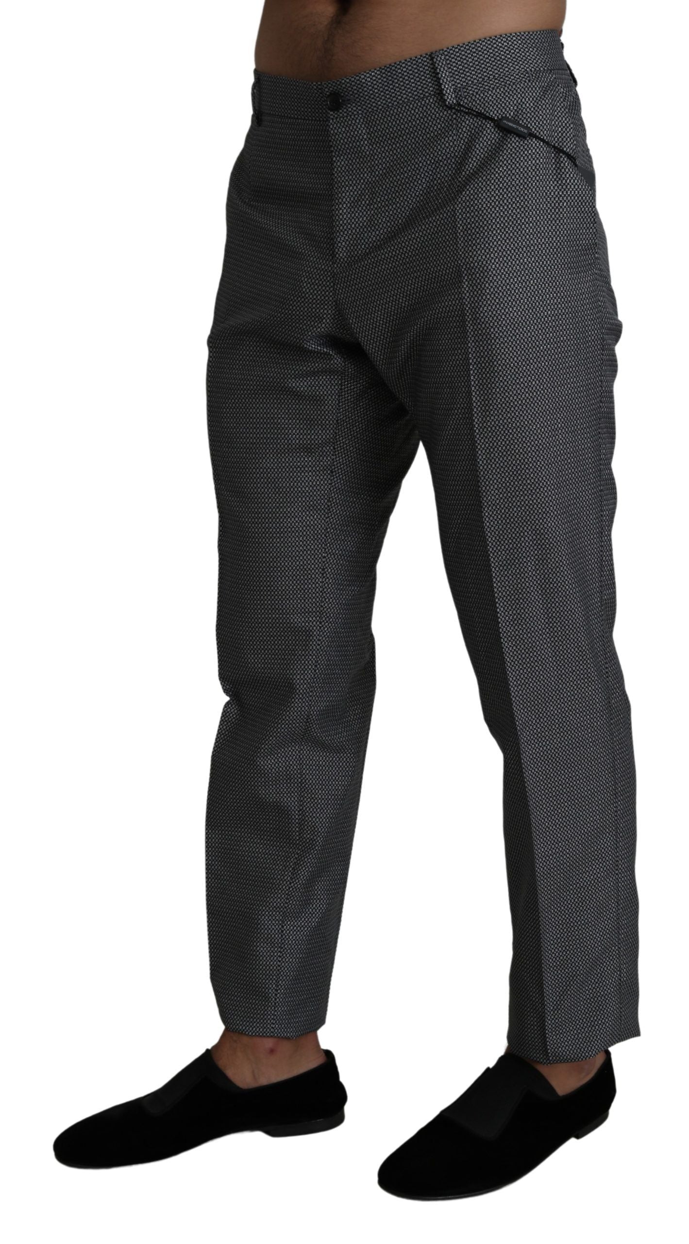 Dolce & Gabbana Grå Festbyxor Slim Fit Byxor