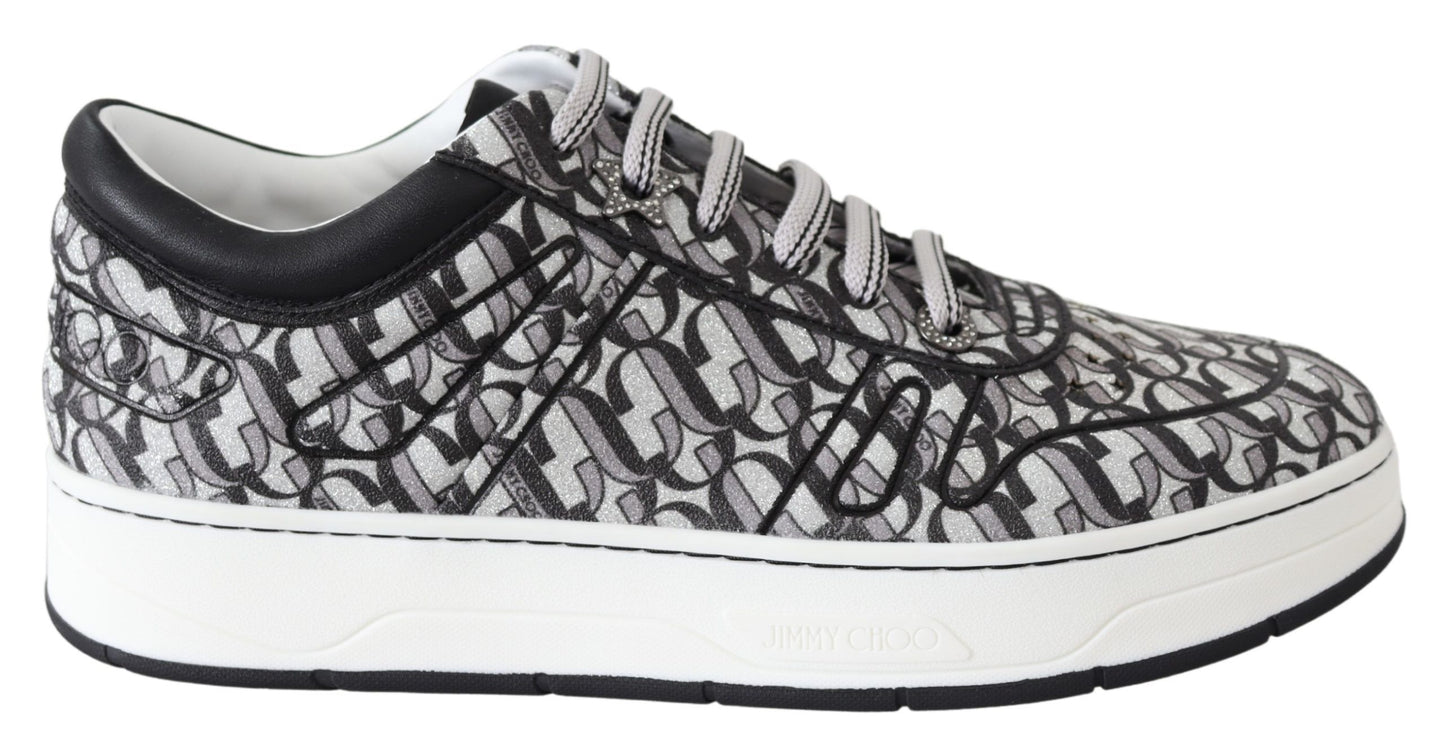Jimmy Choo Glittrande Slip-On Sneakers - Silver och Svart