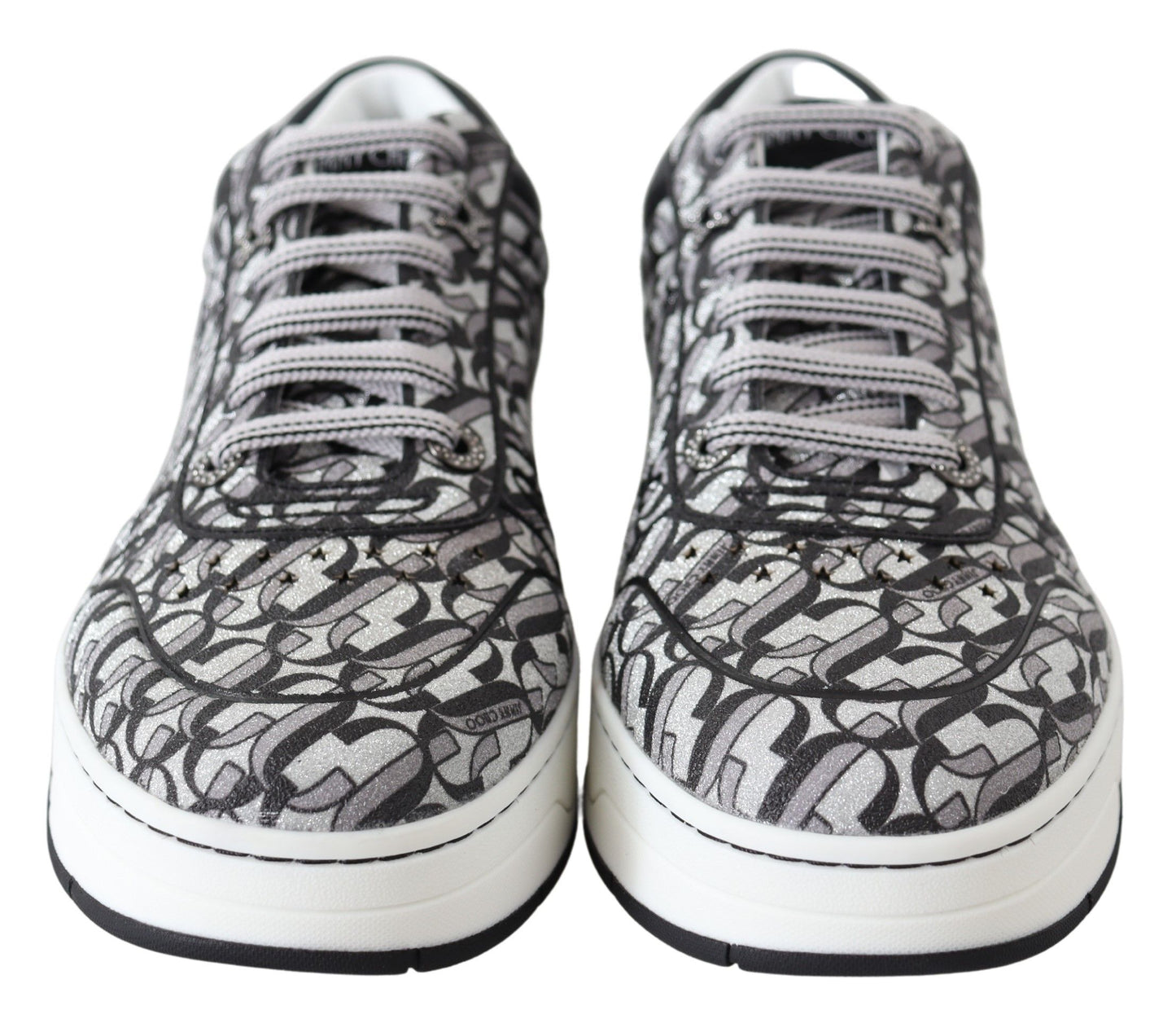 Jimmy Choo Glittrande Slip-On Sneakers - Silver och Svart