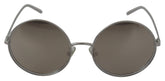 Dolce & Gabbana Silver Plated Round Gray Le nses Women Sunglasses