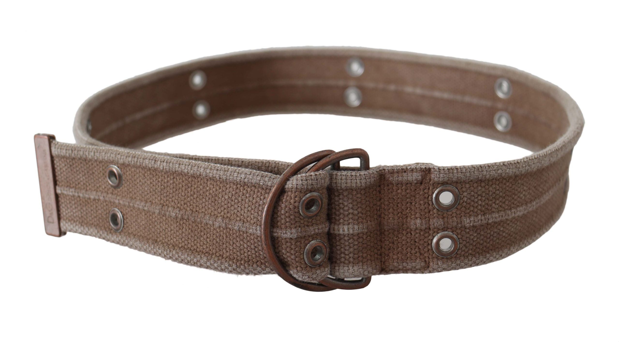 Beige skinnbelte med logo og Cintura-spenne