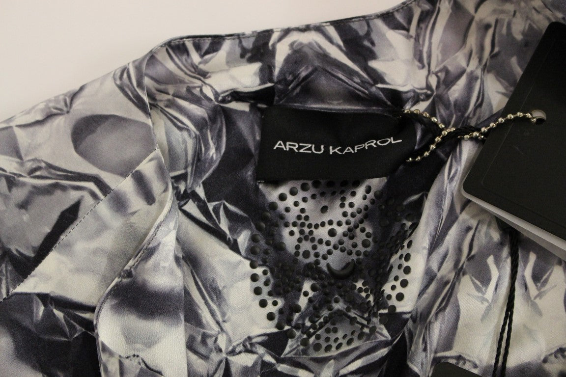 Arzu Kaprol Gråblå Siden Ärmlös Topp Skjorta
