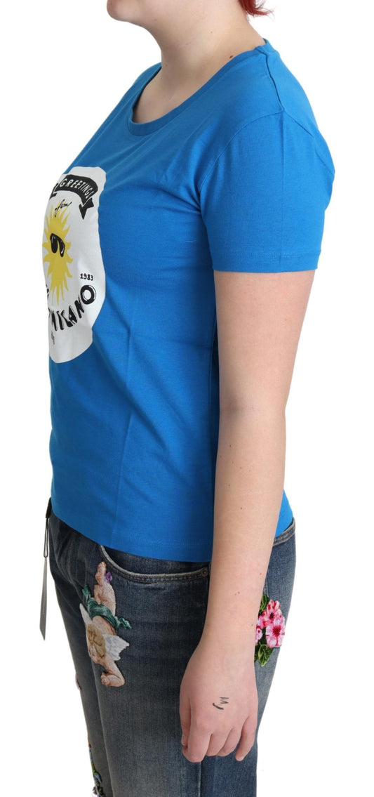 Moschino Blå Bomull Sunny Milano Mönstrade Toppar T-shirt