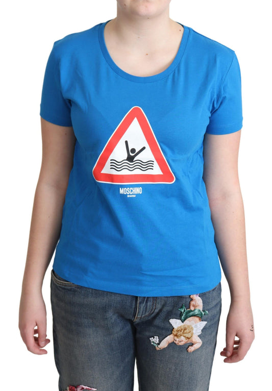 Moschino Blå Bomull Swim Graphic Triangle T-shirt