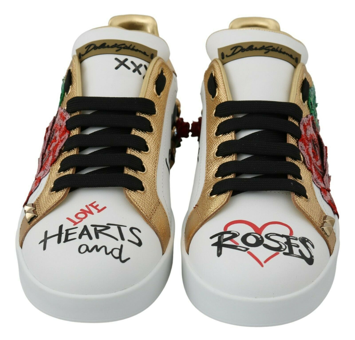 Dolce & Gabbana Vita Rosor Paljetterade Kristaller Dam Sneakers Skor