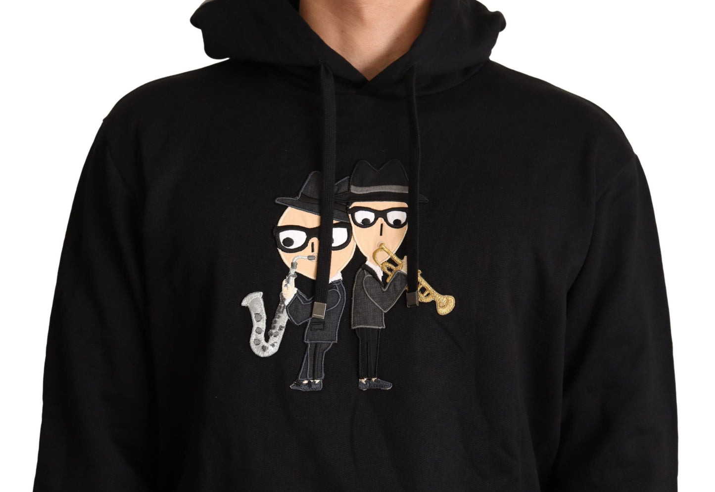 Dolce & Gabbana svart bomullsgenser med hette #dgfamily