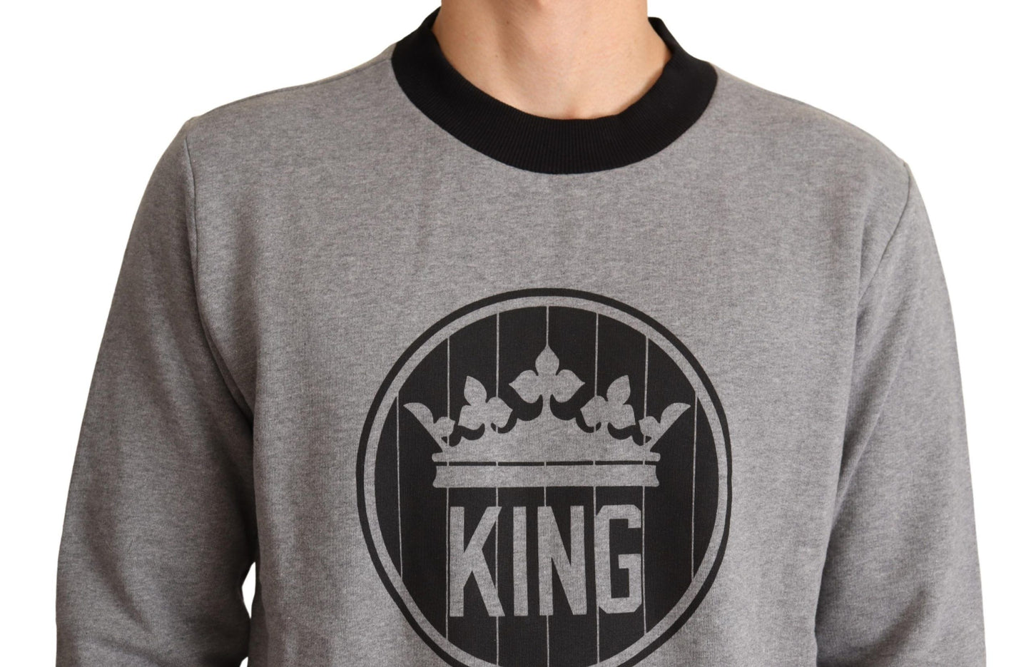 Dolce & Gabbana Grå Crown King Bomullsgenser