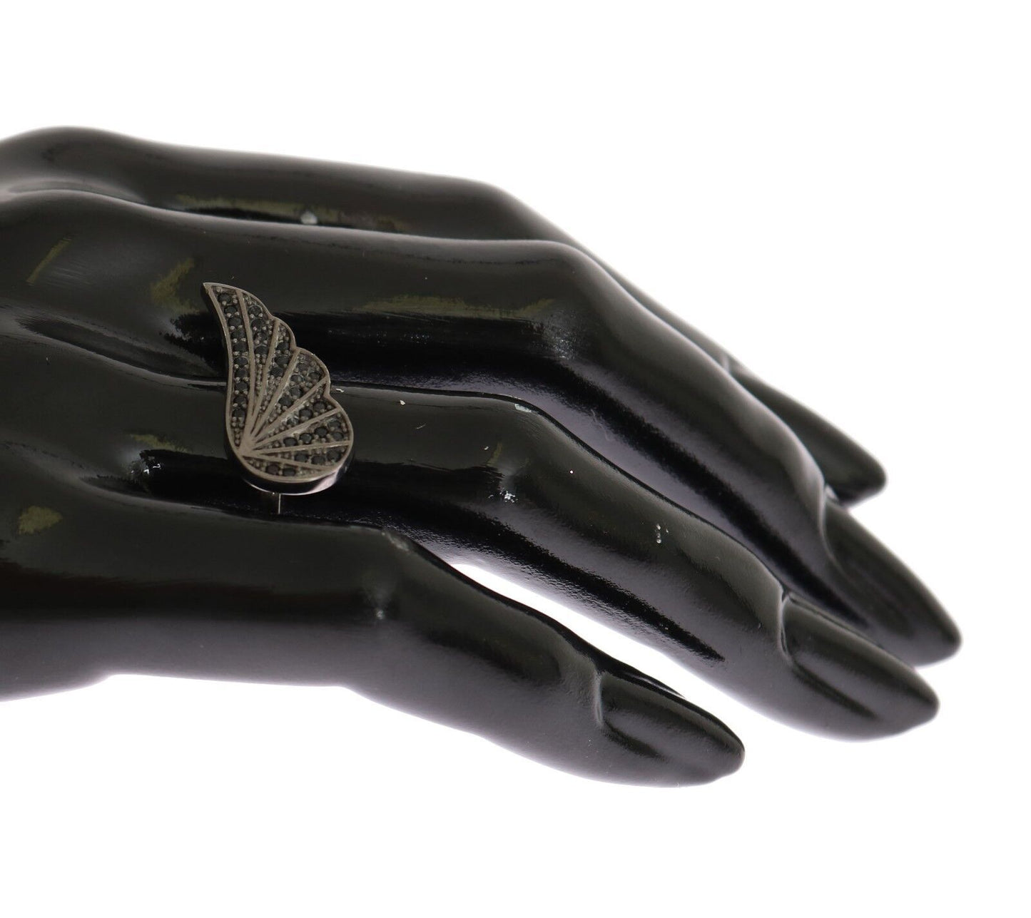 Nialaya Silver Damring Svart CZ Rhodium 925