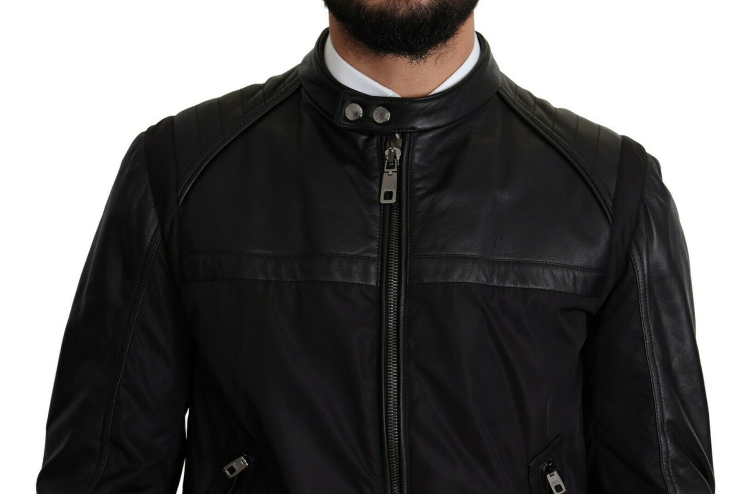 Dolce & Gabbana Svart Nylon Full Zip Herr Bomberjacka