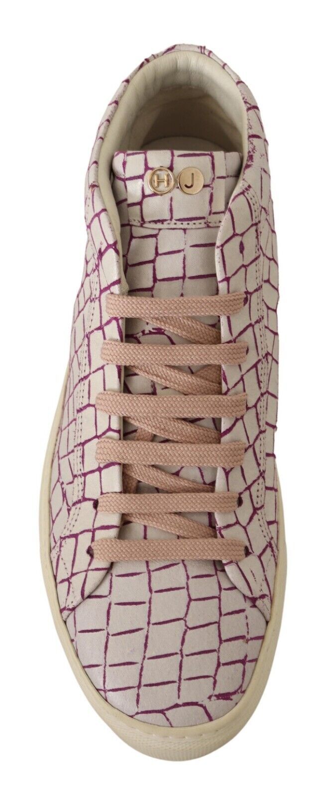 HIDE & JACK Vita Bordeaux Läder Casual Sneakers Med Snörning