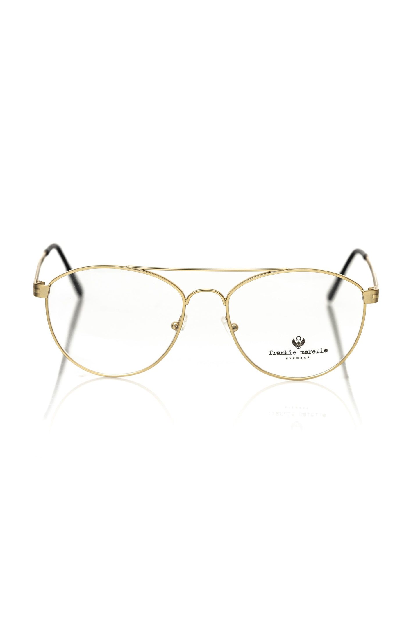 Frankie Morello Gold Metallic Fiber Men's Frame Aviator Eyeglasses