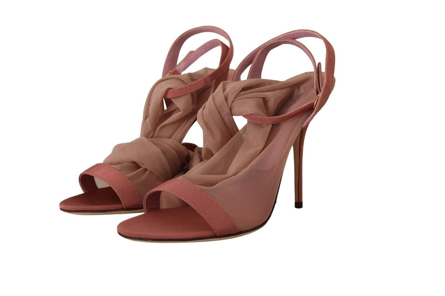 Dolce & Gabbana Rosa Tyll Stretchiga Ankelremssandaler Skor