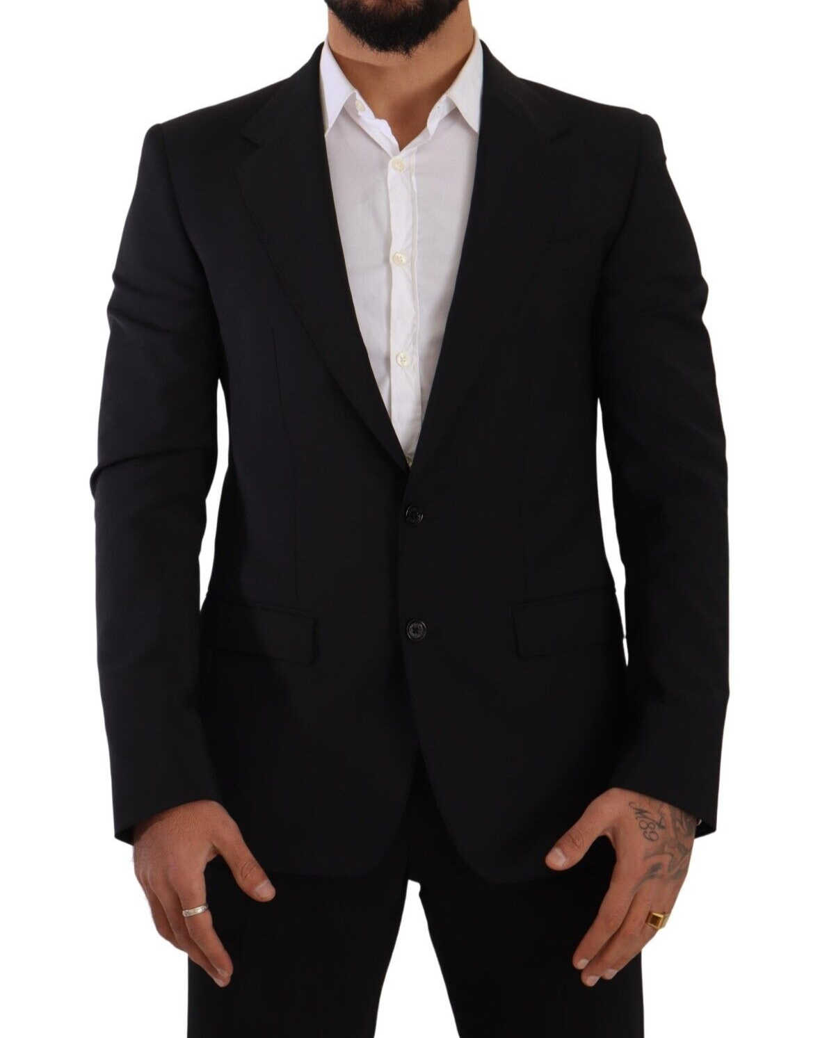Svart slim fit väst med 2 knappar från MARTINI