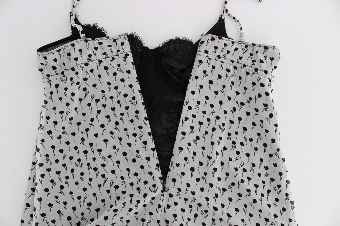 Dolce & Gabbana Svart sidenspets babydoll-underkläder