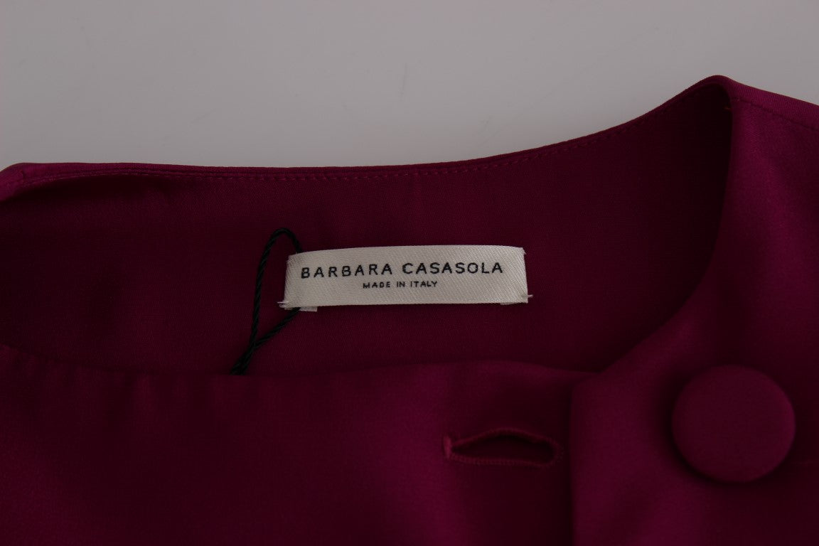 Barbara Casasola Purple Silk ärmlös blustopp