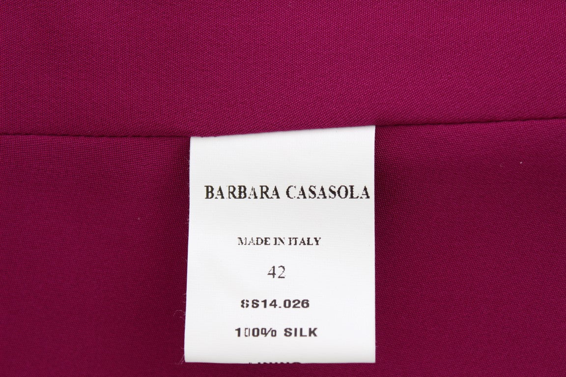 Barbara Casasola Purple Silk ärmlös blustopp