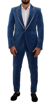 Dolce & Gabbana Blue SICILIA Velvet Slim Fit 2 Piece Suit