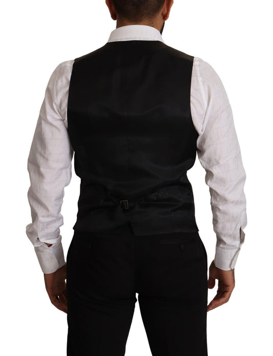 Dolce & Gabbana Blårandig Stretchväst i Ull