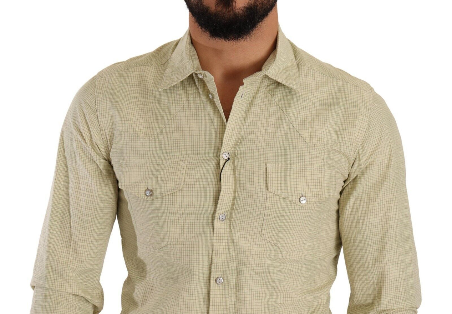 Dolce & Gabbana Gul SICILIA Bomullsskjorta i Casual Slim Fit