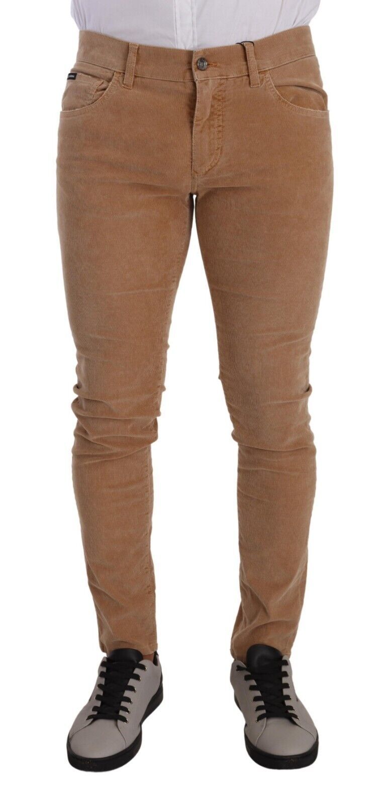 Dolce & Gabbana Brune Kordfløyelsbomull Skinny Slim Fit Jeans