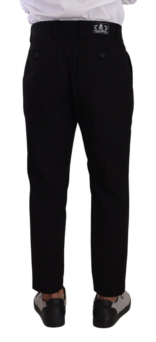 Dolce & Gabbana svarte bomullsstretch-chinosbukser