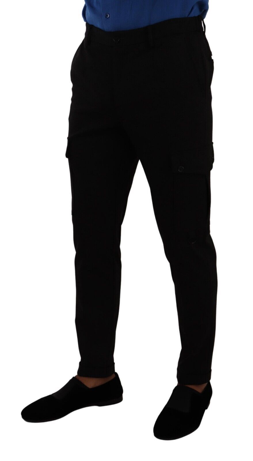 Dolce & Gabbana Svarta Viskos Skinny Cargobyxor