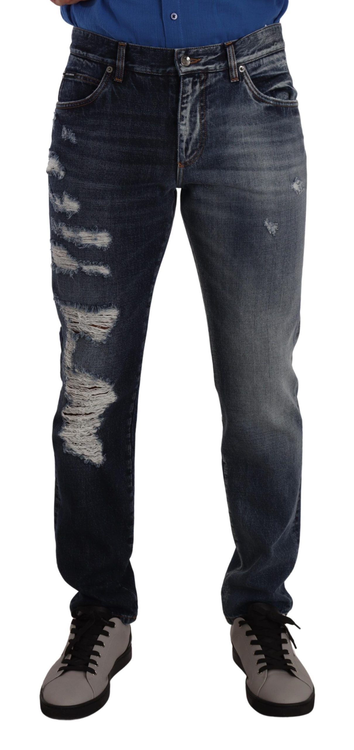 Dolce & Gabbana Blå Bomull Vanlige Denimbukser Jeans
