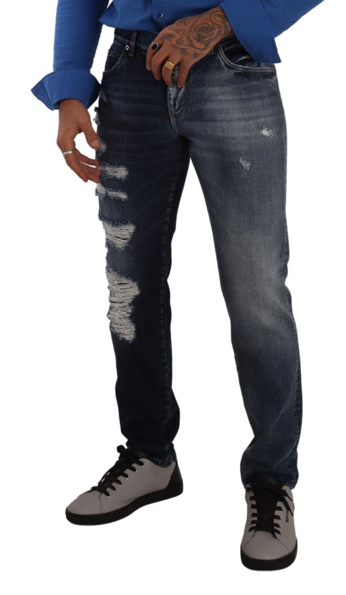 Dolce & Gabbana Blå Bomull Vanlige Denimbukser Jeans