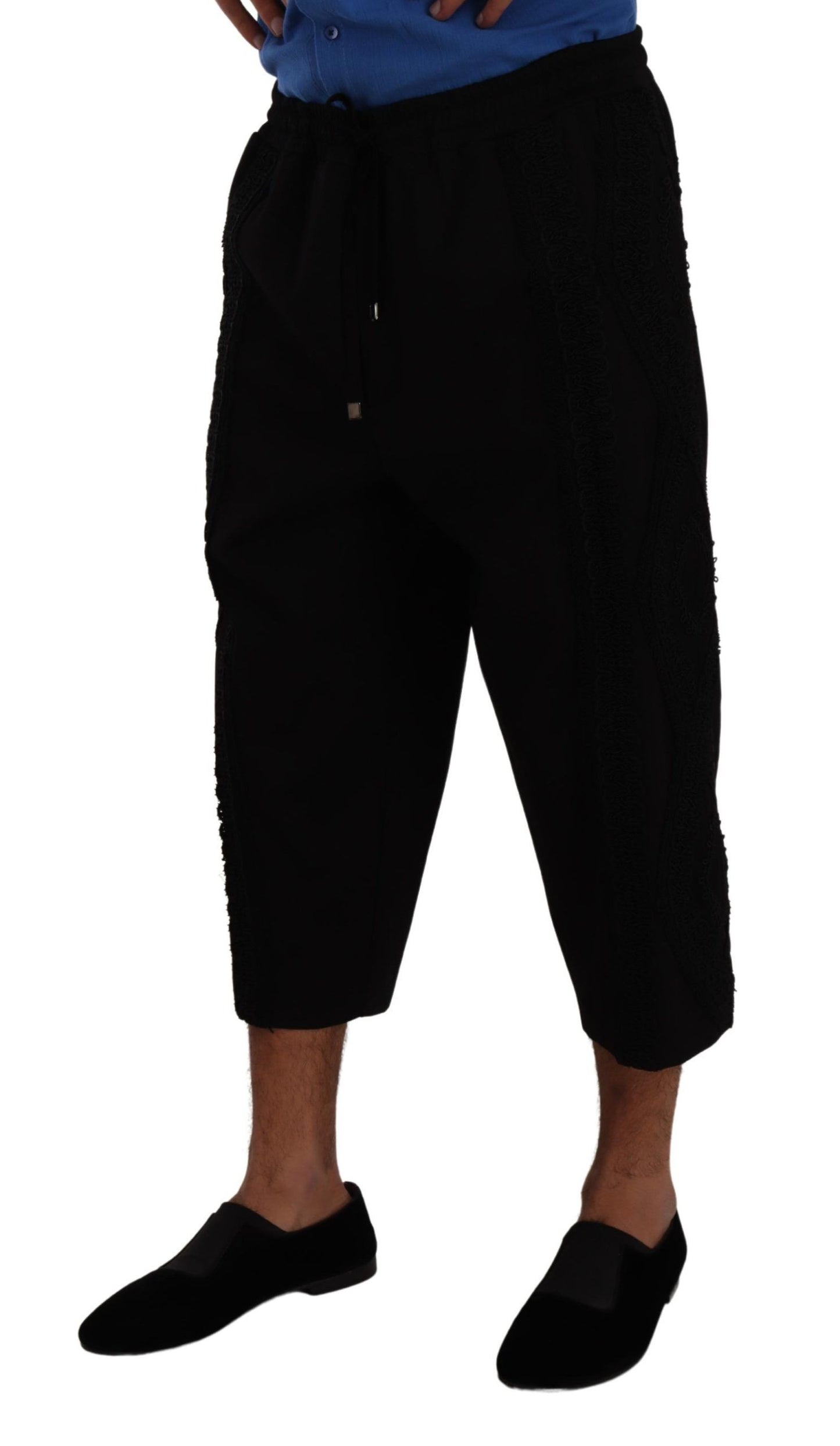 Dolce & Gabbana Svarte Bomull Torero Joggebukser Shorts Bukser