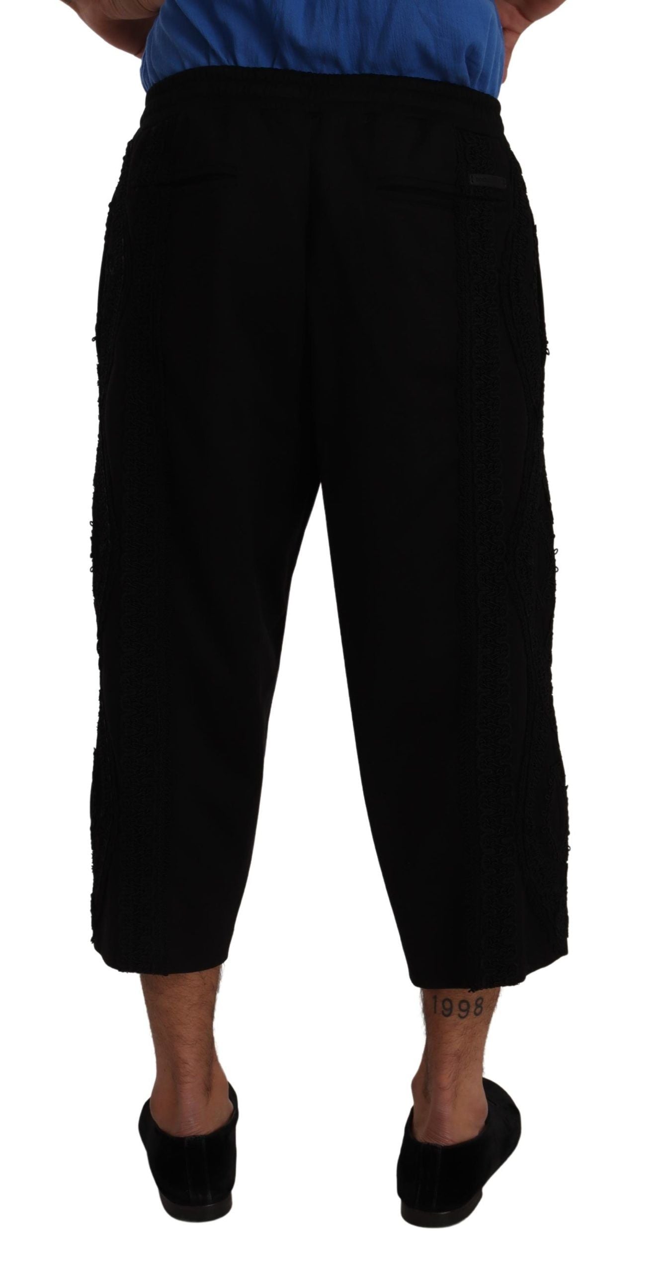 Dolce & Gabbana Svarte Bomull Torero Joggebukser Shorts Bukser