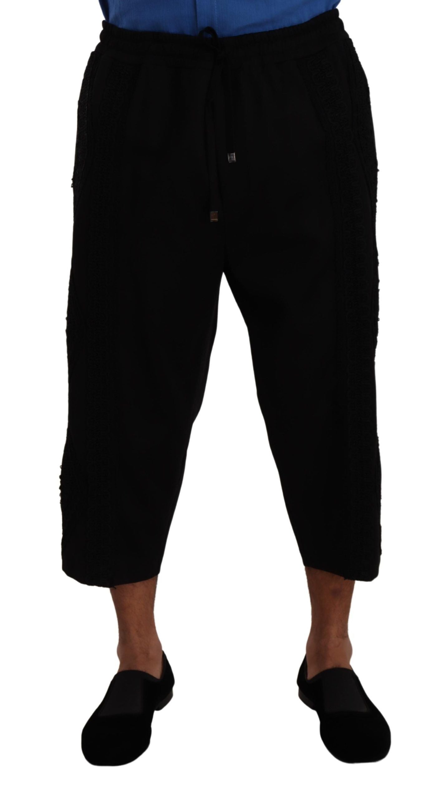 Dolce & Gabbana Svarte Bomull Torero Joggebukser Shorts Bukser