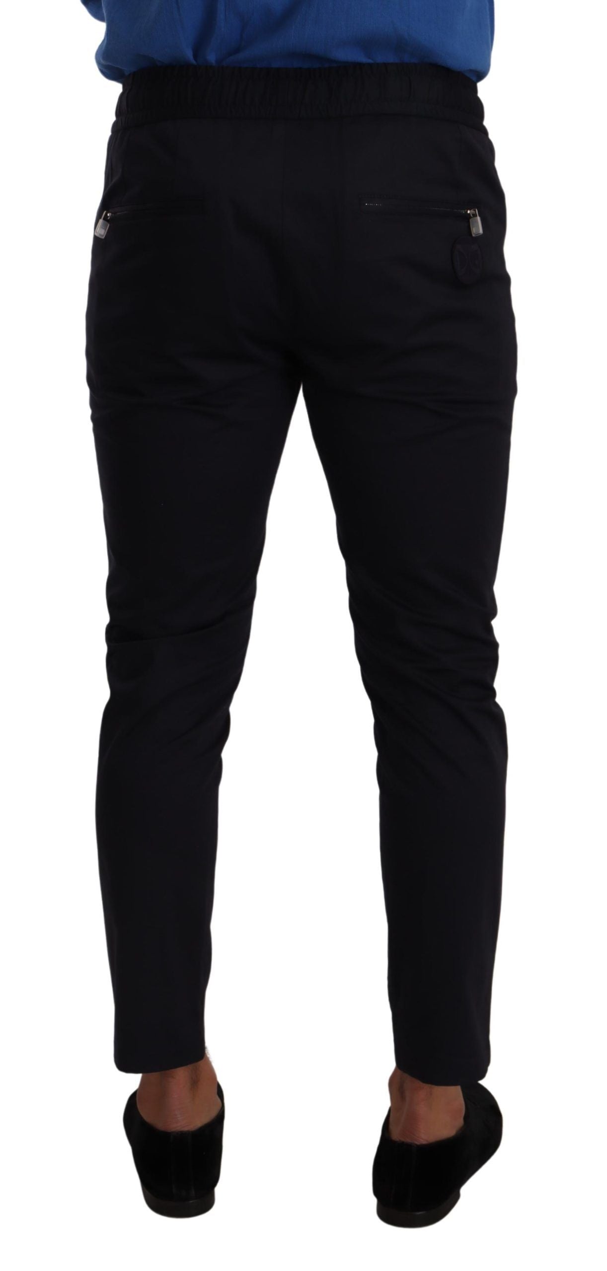 Dolce & Gabbana Blå Bomulls Stretch Joggebukse